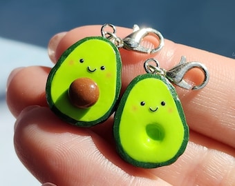 Mini Avocado Keychain Set , Matching BFF Avocados , Kawaii Foodie Charms