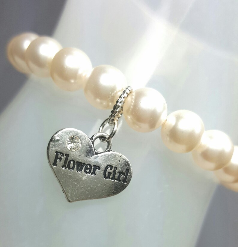 Flower Girl Bracelet Child Pearl Bracelet Swarovski Pearl Etsy