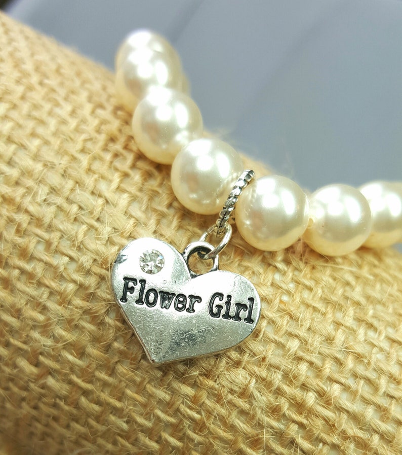 Flower Girl Bracelet Child Pearl Bracelet Swarovski Pearl Etsy