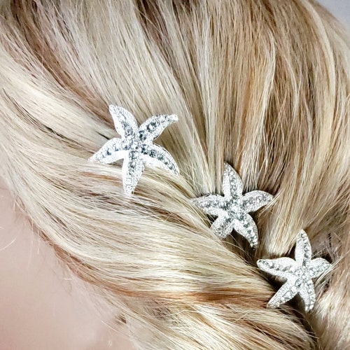 Beach Wedding Rhinestone Starfish Freshwater Pearl Crystal Etsy