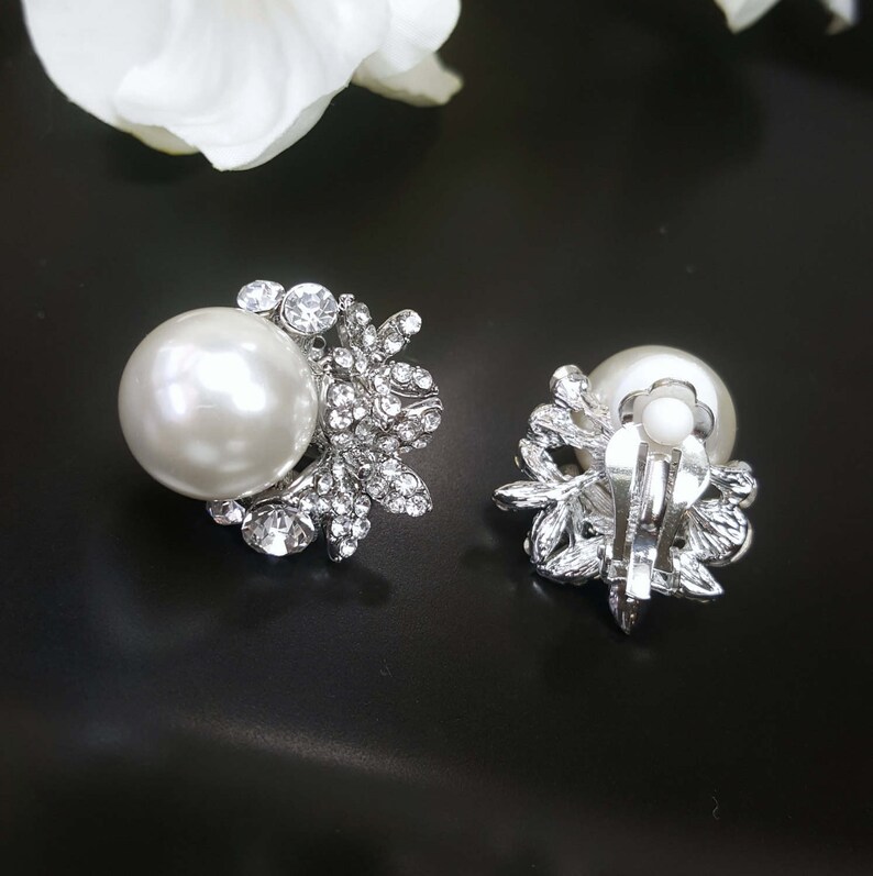 Pearl Clip on Earrings Pierced or Clip Wedding Earrings Etsy