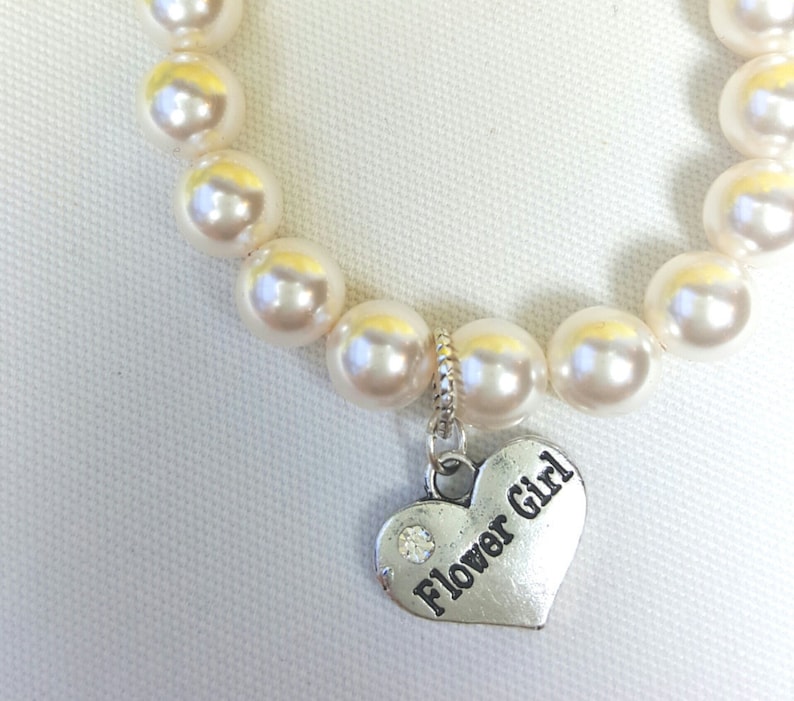 Flower Girl Bracelet Child Pearl Bracelet Swarovski Pearl Etsy