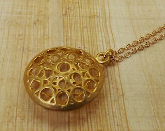 Circle Pendant Necklace/Gold Pendant Necklace/Bubbles Pendant/Gold Bubble Pendant/Gold Bubbles Pendant/Bubbles Charm Necklace/Gold Circles