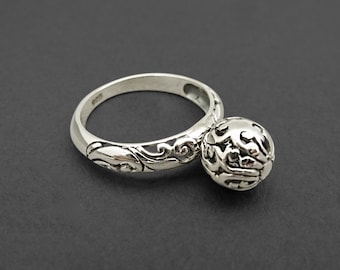 Lace Orb Sterling Silver Ring