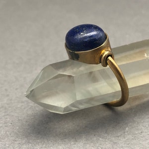 Large Cabochon Lapis Ring ,Lapis Lazuli  Brass Ring , Crystal Ring Blue lapis lazuli for gift , hand made fair trade ring brass