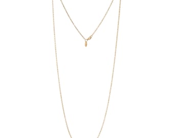 Cadena larga simple chapada en oro, cadena de 60 cm, cadena de 85 cm, collar de cadena, cadena lisa, collar simple clásico, collar solo cadena, cadena de traza,