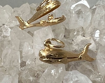 Articulated Jonah and the Whale Charm, British made charm, Whale lovers, Bible story charm, Brass gold plated charm vintage  , unisex gift