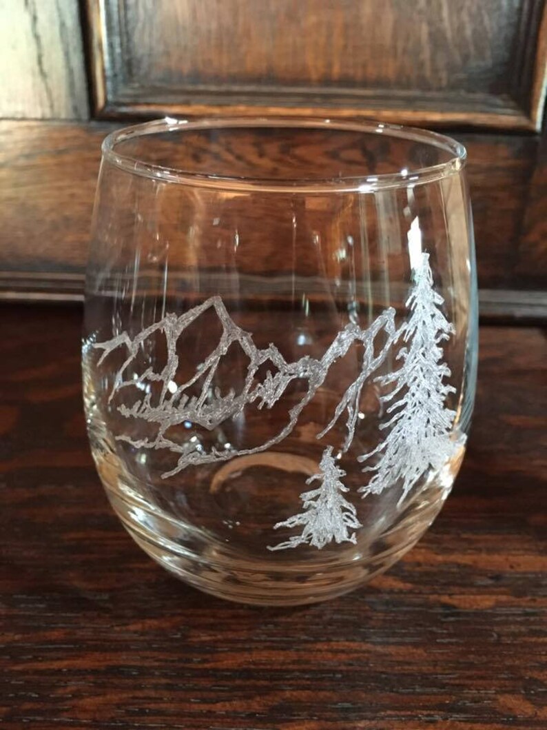 Flatirons Stemless Wine Glass Etsy