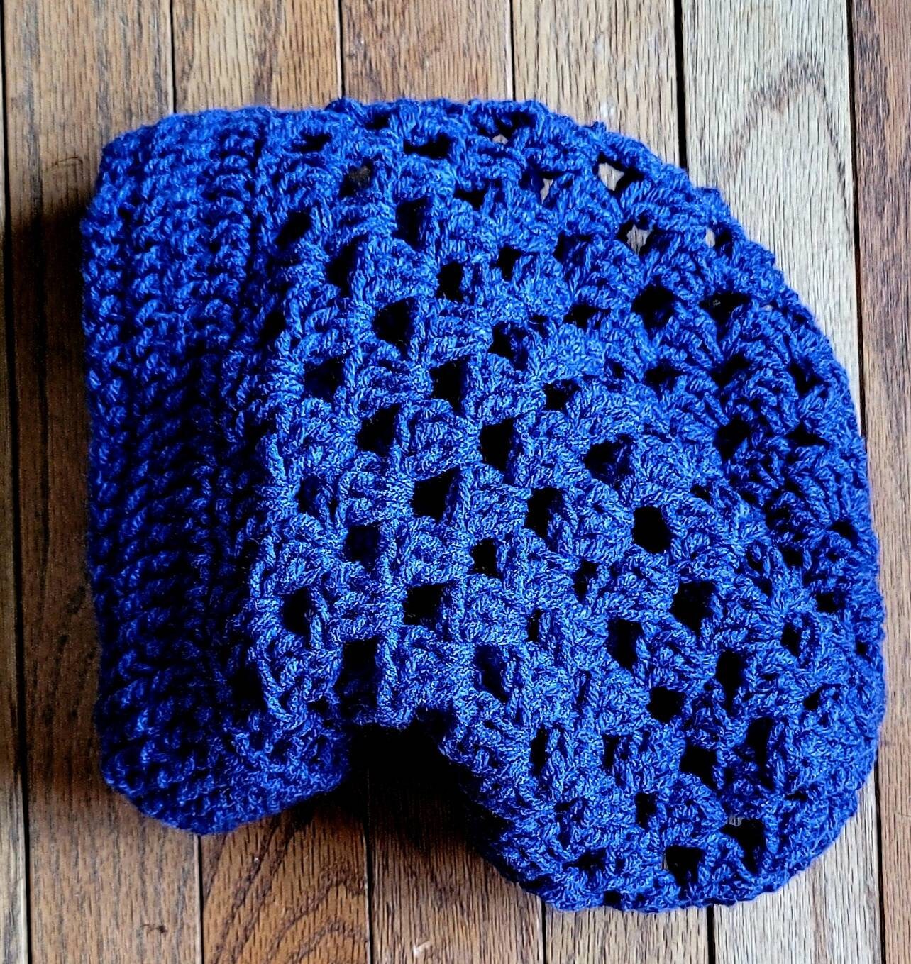 Crochet Navy Blue Slouchy Beanie - Etsy display picture 2