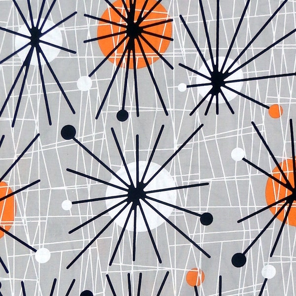 Michael Miller Atomic - 50s Retro Mid-Century Sputnik Starburst Fabric - Wind - Per 1/2 metre - 100% Cotton