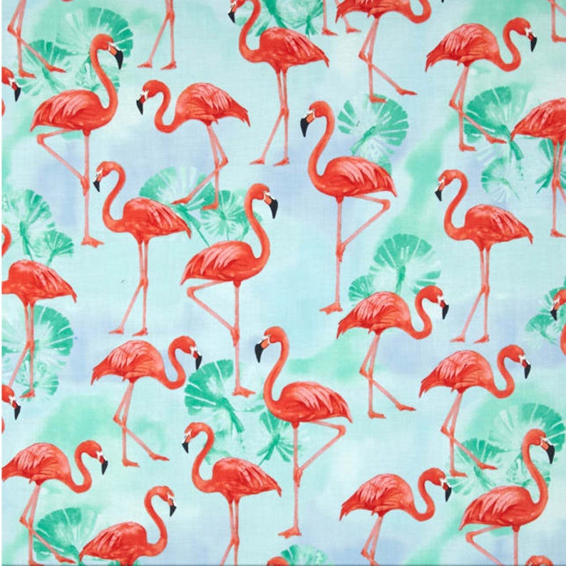 Robert Kaufman Flamingo Paradise Tropical Exotic Flamingo - Etsy