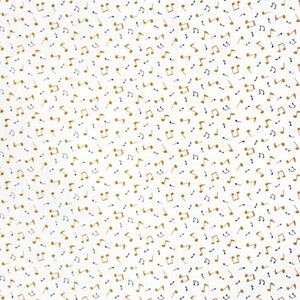 Michael Miller Happy Times, Golden Notes musical note Fabric Cream Per 1/2 metre 100% Cotton image 3