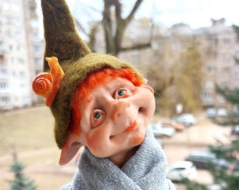 Do you believe in ELVES? I Do - Exclusive masterpiece, OOAK Art Doll, home decor, collectible doll, Elf figurine, handmade Elf, present