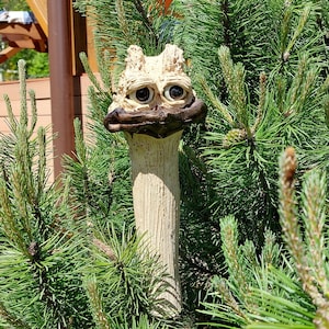 FUNNY HIDDEN OSTRICH - Ceramic Garden Decor, Hand Made Outside decor, home decor, present, ceramic statuette