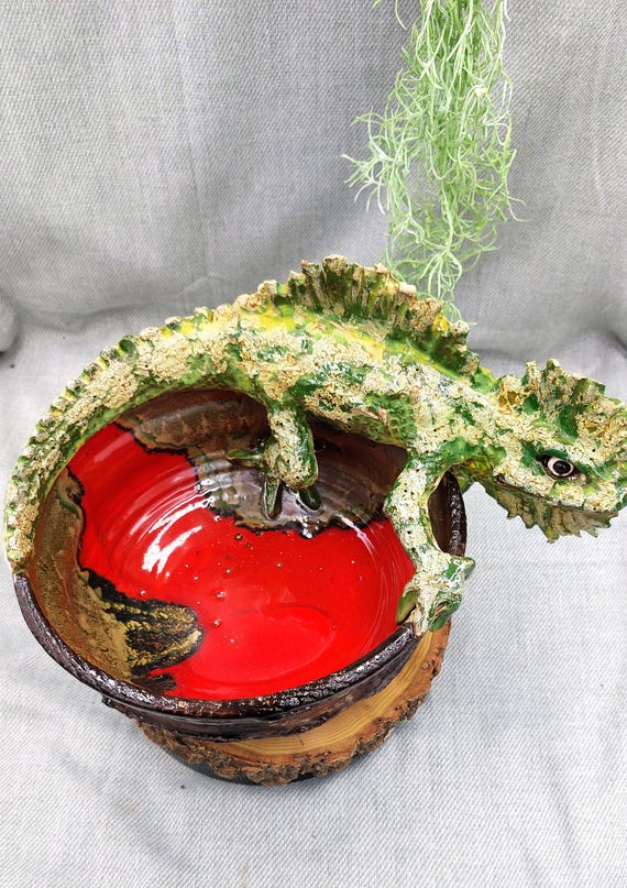 トカゲ、爬虫類、ドラゴン、イグアナのスナックトレイ - セラミック