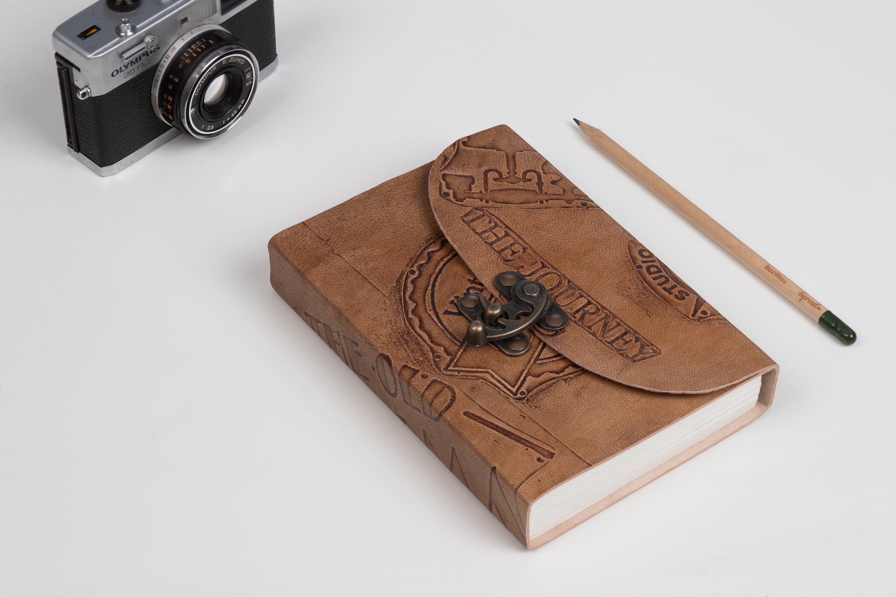 Embossed Leather Journal/Notebook The Journey Travel Journal Etsy