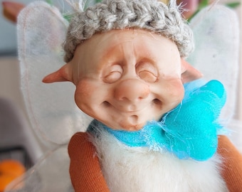Magic Bug with wings, Forest Creature - Fairy Figurine, Fine art Doll, Exclusive masterpiece, Handmade, Home decor, Garden decor