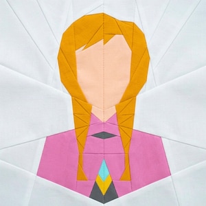 Patrón de bloque de colcha Princesa Ana con trenzas – Técnica de patchwork sobre papel (PDF) - FPP