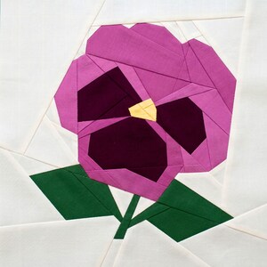 Mönster för Pansy Quilt Block – Foundation Paper Piecing PDF
