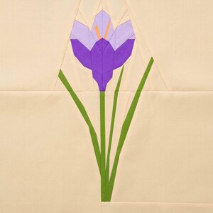 Krokus Quilt-Block-Muster - PDF mit PDF-Muster