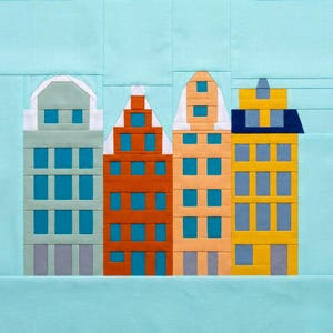 Stockholm - Gamla Stan buildings Quilt Block Pattern – Foundation Paper Piecing PDF