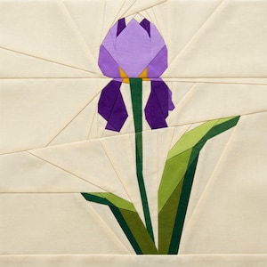 Patrón de bloque de colcha Iris – Técnica de patchwork sobre papel (PDF) - FPP