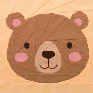 Bear Quilt Block Pattern – Foundation Paper Piecing PDF