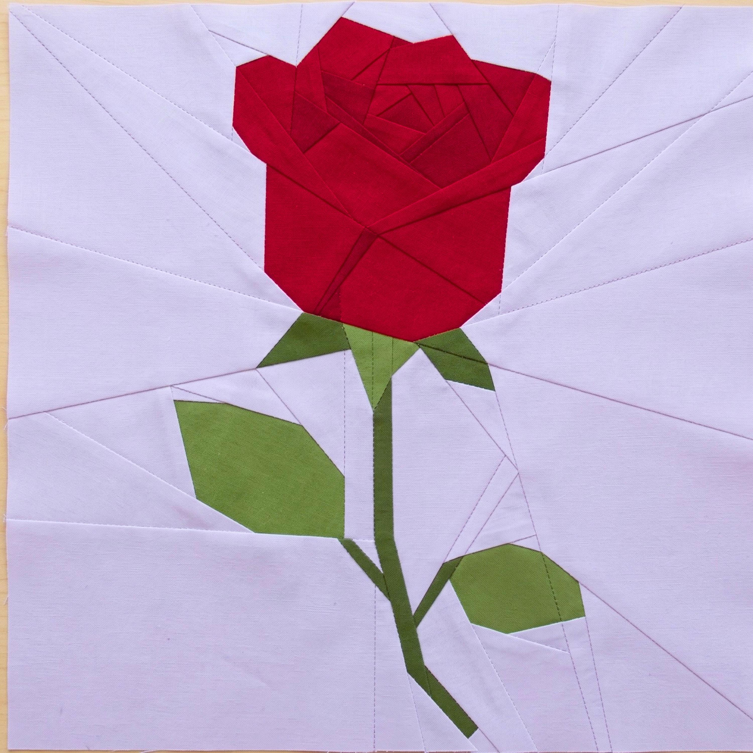 Rose Quilt Block Pattern – Foundation Paper Piecing PDF - FPP - Etsy