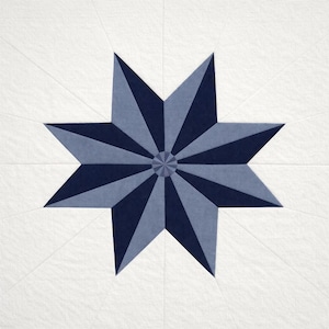 Delft Tile Star Quilt Block Pattern – Foundation Paper Piecing PDF
