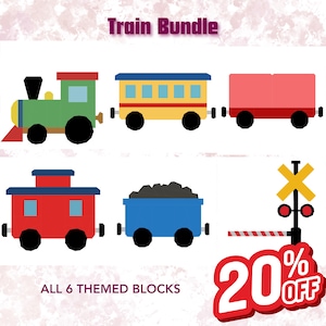 Train 6 FPP Quilt Block Pattern bundle - Foundation Paper Piecing (PDF) - FPP