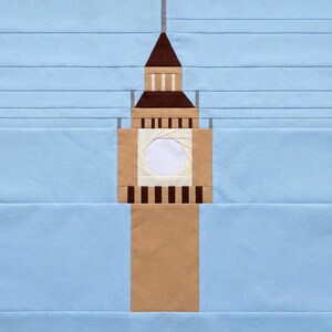London - Big Ben Quilt Block Pattern – Foundation Paper Piecing PDF
