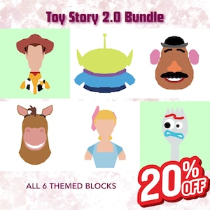 Paquete de patrones de bloques de patchwork FPP de Toy Story 2.0 (6 piezas) - Técnica Foundation Paper Piecing (PDF) - FPP