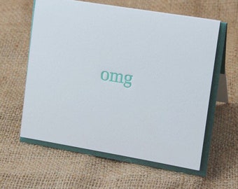 omg Card, Funny Card, Letterpress Card, Congratulations Card
