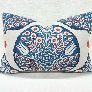ONE 22x15 GALBRAITH & PAUL &quot;Lotus&quot; Lapis Lumbar Pillow