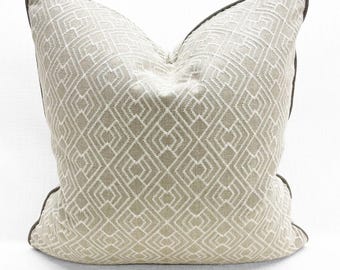 ONE 22x22 Woven Geometric Embroidered PILLOW COVER