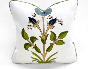 Alex Conroy "Large Marigold" Pillow – 11x11 in Linen Decorative Throw (Down-Blend Insert)