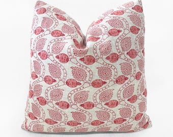 Colefax and Fowler “Ashmead” Red Pillow Cover - Different Sizes Available
