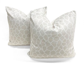 PAIR of 24x24 NATASHA BARADARAN "Sabine" Sesame Velvet Pillow Covers