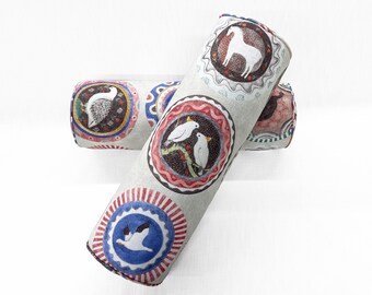 PAIR of GP&J Baker "Robina's Dinner Party" Jewel Roll Bolsters with Inserts