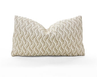 TEMPLETON “Douro” Beige Lumbar Pillow Cover - 14 x 24 inches