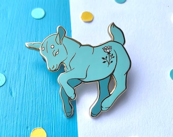 Pin de esmalte duro de cabrito - My Little Goat Kid
