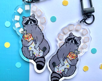 Llavero acrílico de doble cara Wonder Raccoon