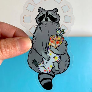 Autocollant en vinyle imperméable et résistant aux UV Wonder Raccoon