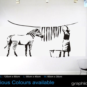 Banksy Zebra Stripes Laundry Washing Wall Art Sticker Decal