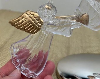 Set of 8 Acrylic Angel Ornaments, Angels Playing Musical Instruments, Acrylic Angels with Gold Accents, Christmas Angel Ornament Set, Angels