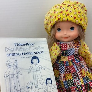 Vintage 'My Friend Mandy' Doll Patterns, Doll Clothing Paper Patterns from Fisher Price, Fisher Price Doll Clothes Patterns for Mandy Doll