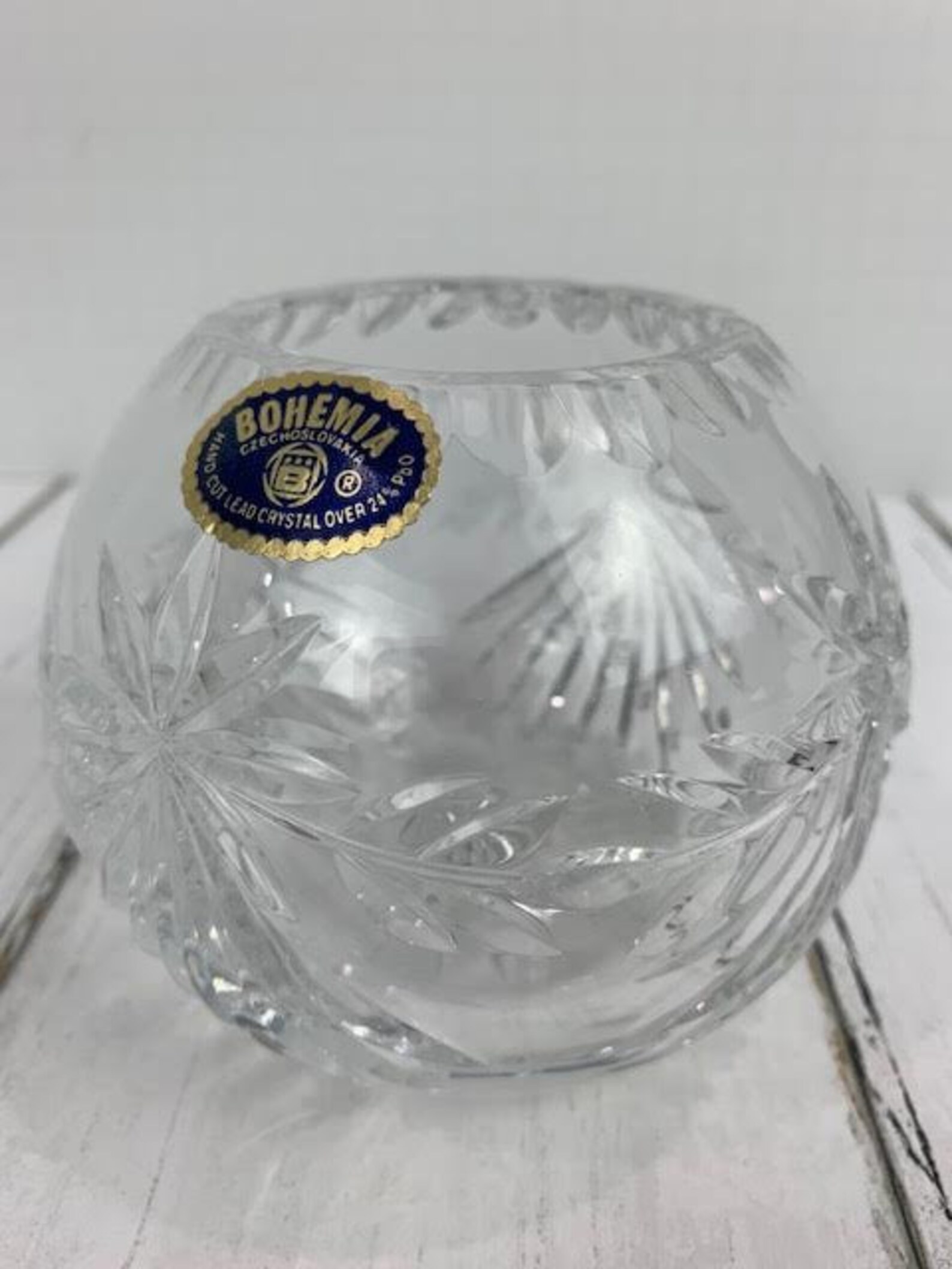 Bohemia Hand Cut Lead Crystal Vase Czech Cut Crystal by Etsy