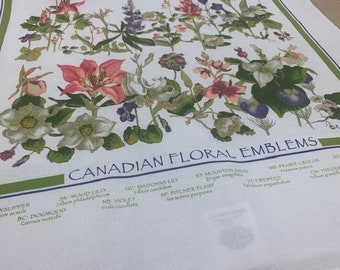 NEW Canadian Floral Emblems Tea Towel, Canadian Wildflowers Tea Towel, Wildflowers Tea Towel, Creative Tea Towel, Mountain Meadow Wildflower