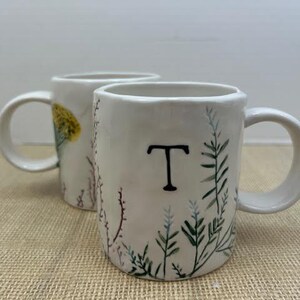 OOS Dagny Monogram Mugs from Anthropologie, Dagny Initial M Mug, Dagny Initial T Mug, Dagny Floral Monogram Mugs, AnthroHome, Anthropologie image 7