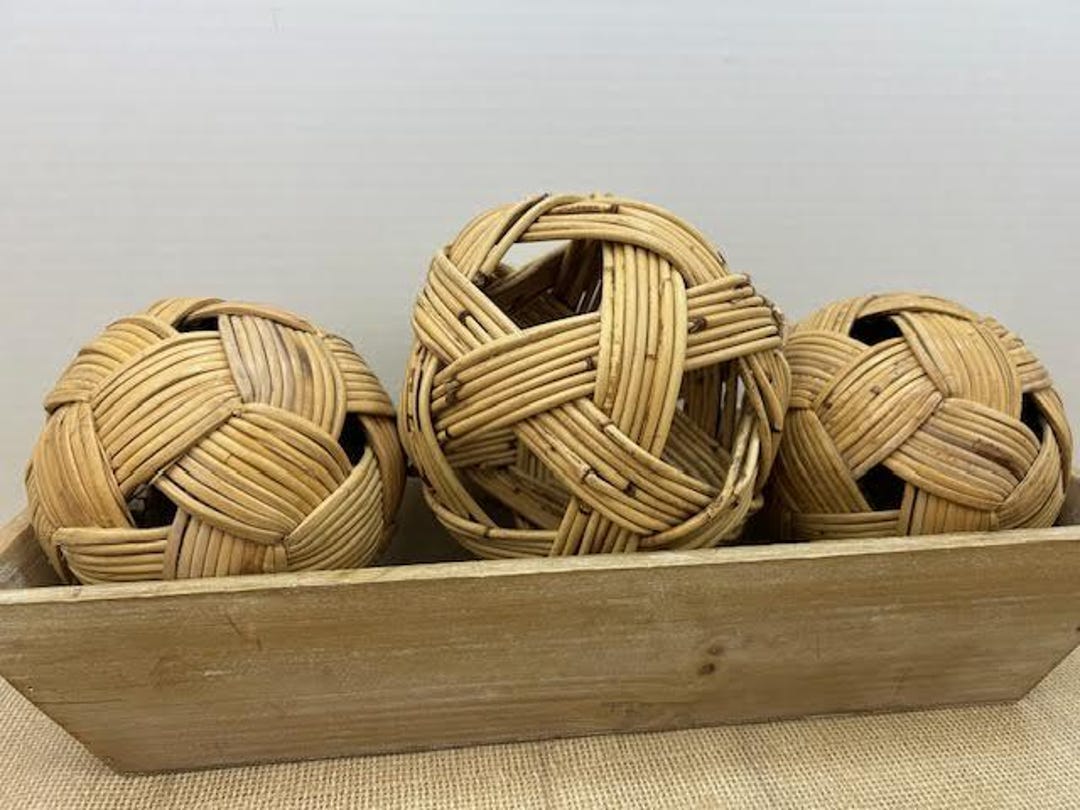 Set of 3 Decorative Pencil Reed Rattan Spheres/balls, Boho Decor ...
